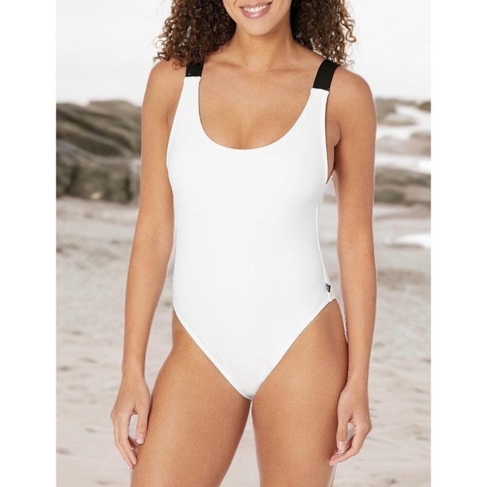 Calvin Klein Women's Logo Low-Back One-Piece Swimsuit